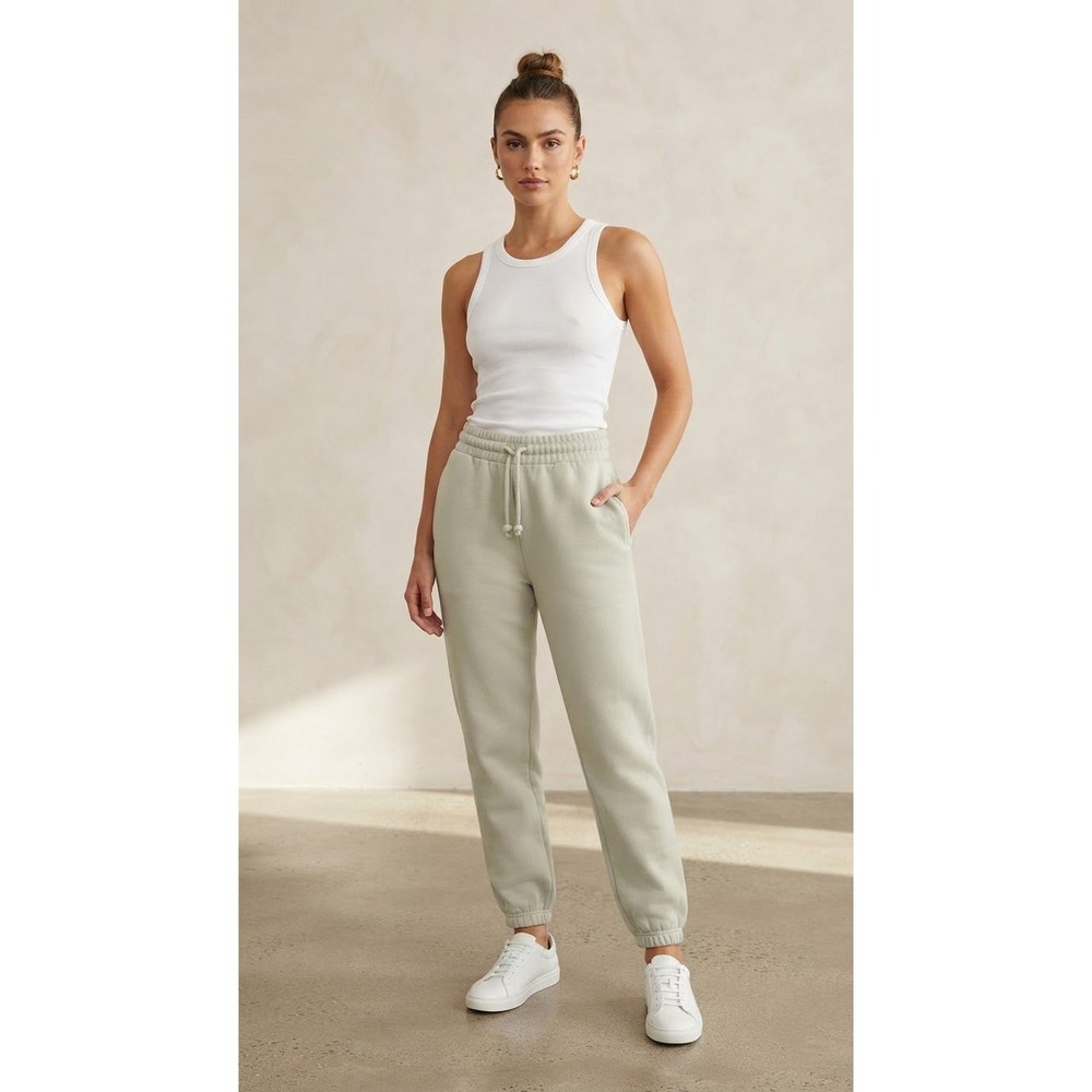 Tna Women Sweatpants S Sage Green Cozy Fleece Mega High Rise Joggers